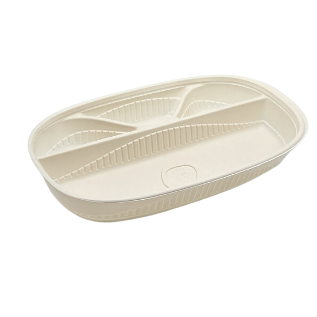 4-Compartment Biodegradable Tray